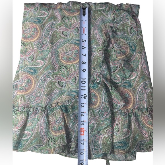 ALLSAINTS Zini Shahmina Paisley Wrap Mini Short Sleeve Dress Green Pink size 6 - Picture 14 of 17